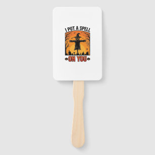 I Put a Spell on You Halloween Scarecrow Vector De Hand Fan