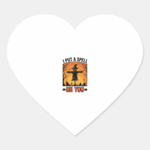 I Put a Spell on You Halloween Scarecrow Vector De Heart Sticker