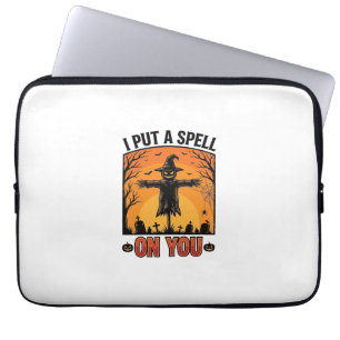 I Put a Spell on You Halloween Scarecrow Vector De Laptop Sleeve