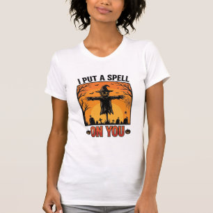 I Put a Spell on You Halloween Scarecrow Vector De T-Shirt