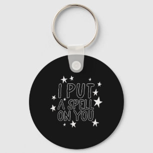 I Put A Spell On You Retro Halloween Shirt Stars W Key Ring