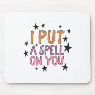 I Put A Spell On You Retro Halloween Shirt Stars W Mouse Mat