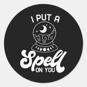 I Put A Spell On You Witch Cute Halloween Outfit C Classic Round Sticker