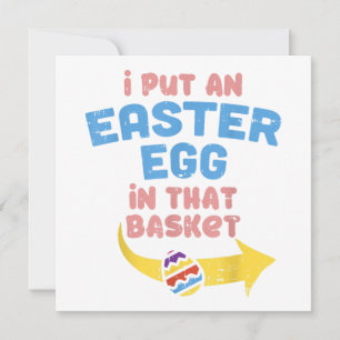 I Put Easter Egg In Basket Funny Pregnancy Announc Invitation