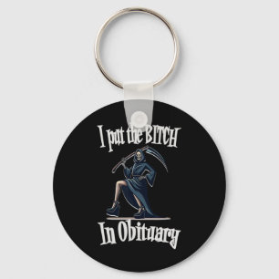 I Put In Obituary Costume Funny Sy Halloween Key Ring