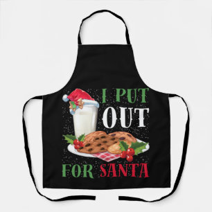 I Put Out For Santa Christmas Cookies And Milk Apron