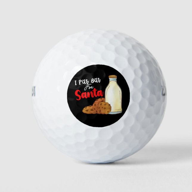 I Put Out For Santa Christmas Holiday Family Golf Balls (Front)