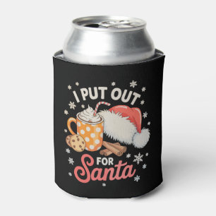 I Put Out For Santa Cookies Hot Cocoa Christmas Can Cooler