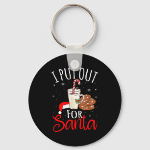 I Put Out For Santa Milk And Cookies Christmas Fun Key Ring