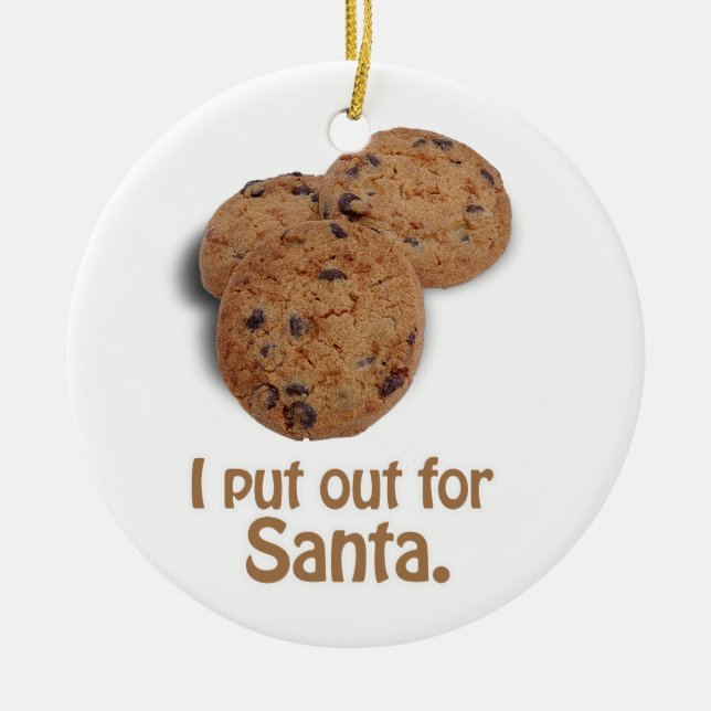 I put out for Santa -.png Ceramic Tree Decoration (Front)