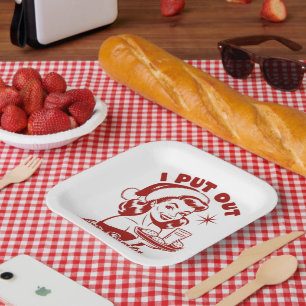 I Put Out For Santa Snarky Christmas Sarcastic Paper Plate