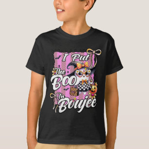 I Put The Boo In Boujee Cute Ghost Leopard Hallowe T-Shirt