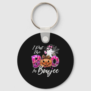 I Put The Boo In Boujee Cute Leopard Boujie Ghost Key Ring