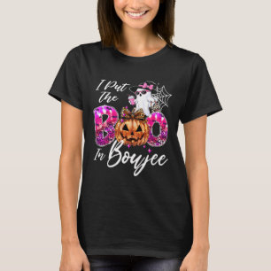 I Put The Boo In Boujee Cute Leopard Boujie Ghost T-Shirt