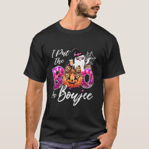 I Put The Boo in Boujee Cute Leopard Boujie Ghost  T-Shirt