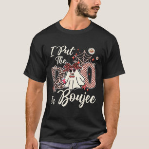 I Put The Boo In Boujee Cute Leopard Retro Ghost H T-Shirt