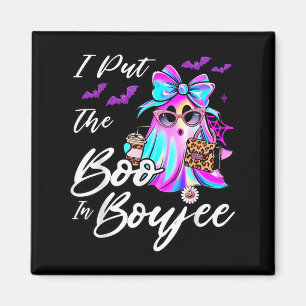 I Put The Boo In Boujee Funny Leopard Boujie Ghost Magnet