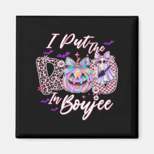 I Put The Boo In Boujee Funny Leopard Boujie Ghost Magnet