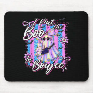 I Put The Boo In Boujee Funny Leopard Boujie Ghost Mouse Mat
