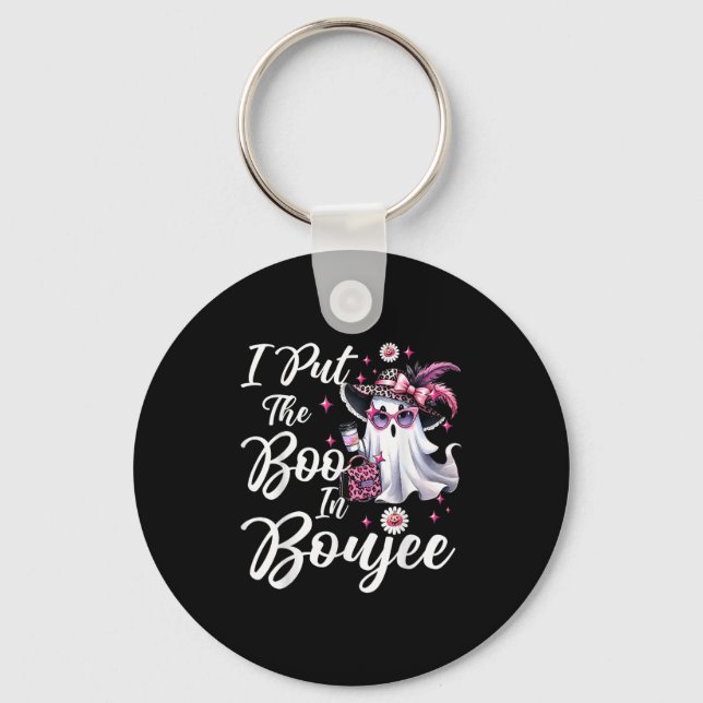 I Put The Boo In Boujee Ghost Funny Nk Leopard Hal Key Ring (Front)