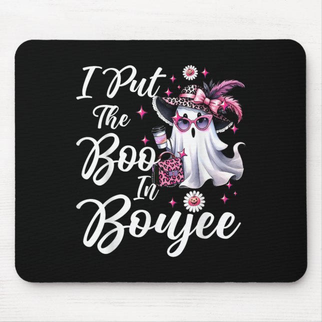 I Put The Boo In Boujee Ghost Funny Nk Leopard Hal Mouse Mat (Front)