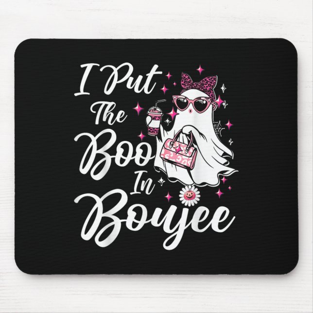 I Put The Boo In Boujee Ghost Funny Nk Leopard Hal Mouse Mat (Front)