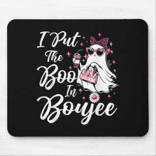 I Put The Boo In Boujee Ghost Funny Pink Leopard H Mouse Mat