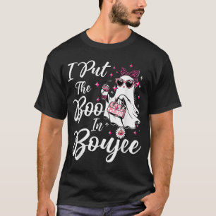 I Put The Boo In Boujee Ghost Pink Leopard T-Shirt