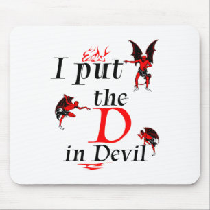 I Put The D In Devil Matching Couple Funny Hallowe Mouse Mat