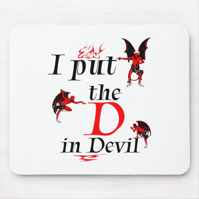 I Put The D In Devil Matching Couple Funny Hallowe Mouse Mat (Front)