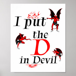 I Put The D In Devil Matching Couple Funny Hallowe Poster
