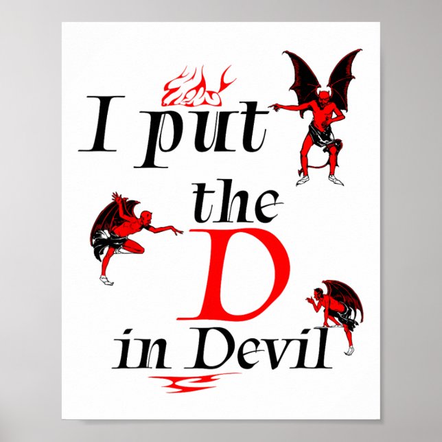 I Put The D In Devil Matching Couple Funny Hallowe Poster (Front)