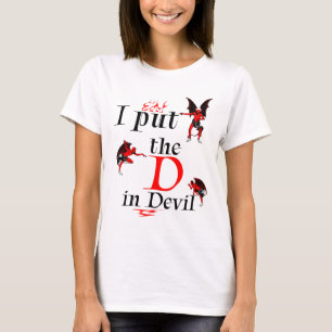 I Put The D In Devil Matching Couple Funny Hallowe T-Shirt