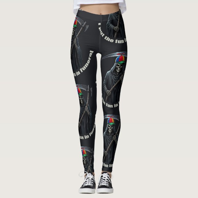 I Put the Fun in Funeral Leggings (Front)