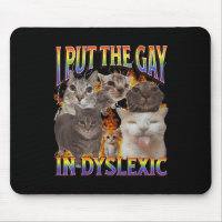 I Put The Gay In Dyslexic Funny Cat Meme Bootleg F