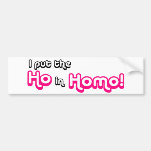 I Put The Ho in Homo Bumper Sticker