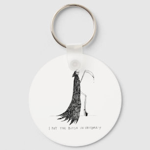 I Put The In Obituary Funny Halloween Dark Humour  Key Ring