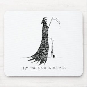 I Put The In Obituary Funny Halloween Dark Humour  Mouse Mat