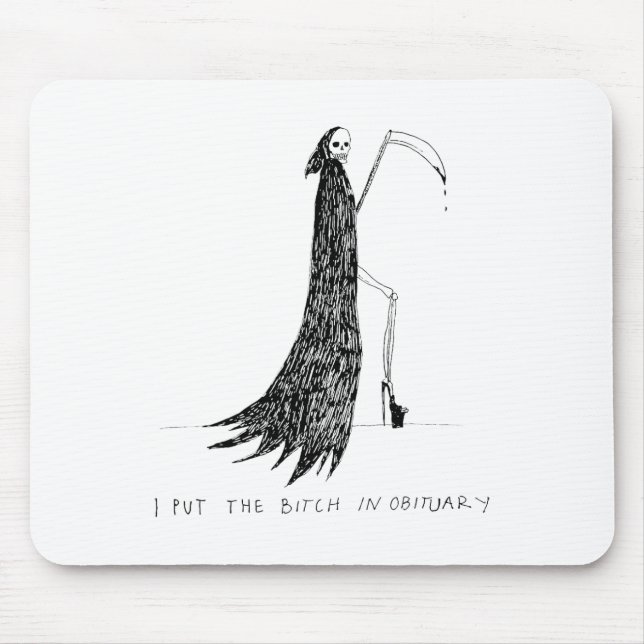 I Put The In Obituary Funny Halloween Dark Humour  Mouse Mat (Front)