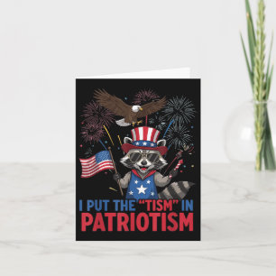 I Put The Tism In Patriotism Athletic Eagle _1  Card