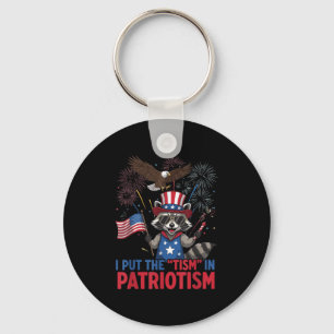 I Put The Tism In Patriotism Athletic Eagle _1 Key Ring