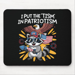 I Put The Tism In Patriotism Athletic Eagle _6 Mouse Mat