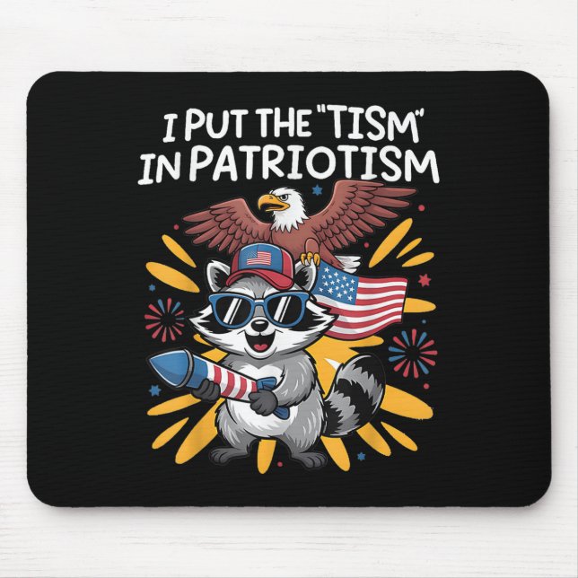 I Put The Tism In Patriotism Athletic Eagle _6  Mouse Mat (Front)
