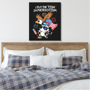 I Put The Tism in Patriotism Athletic Eagle Canvas Print
