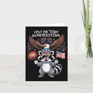 I Put The Tism In Patriotism Athletic Eagle  Card