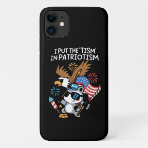 I Put The Tism in Patriotism Athletic Eagle iPhone 11 Case
