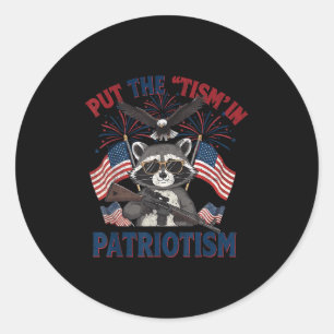 I Put The Tism In Patriotism Athletic Eagle  Classic Round Sticker