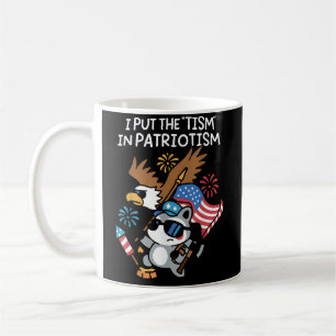 I Put The Tism in Patriotism Athletic Eagle Coffee Mug