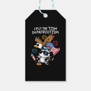 I Put The Tism in Patriotism Athletic Eagle Gift Tags