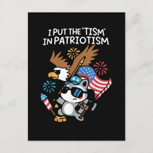 I Put The Tism in Patriotism Athletic Eagle Holiday Postcard